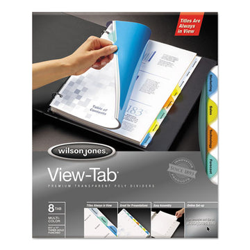 Wilson Jones® Round View-tab Transparent Index Dividers, 8-tab, 11 X 8.5, Assorted, 1 Set freeshipping - TVN Wholesale